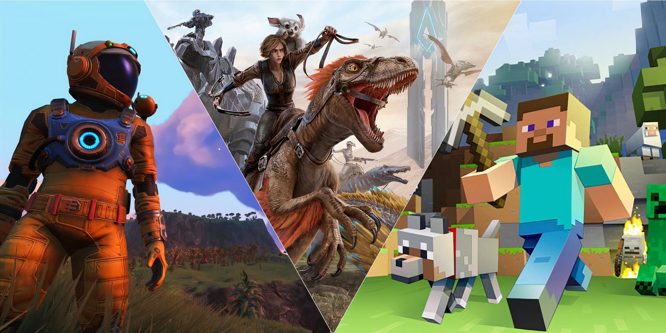 No man's sky, ARK, Minecraft