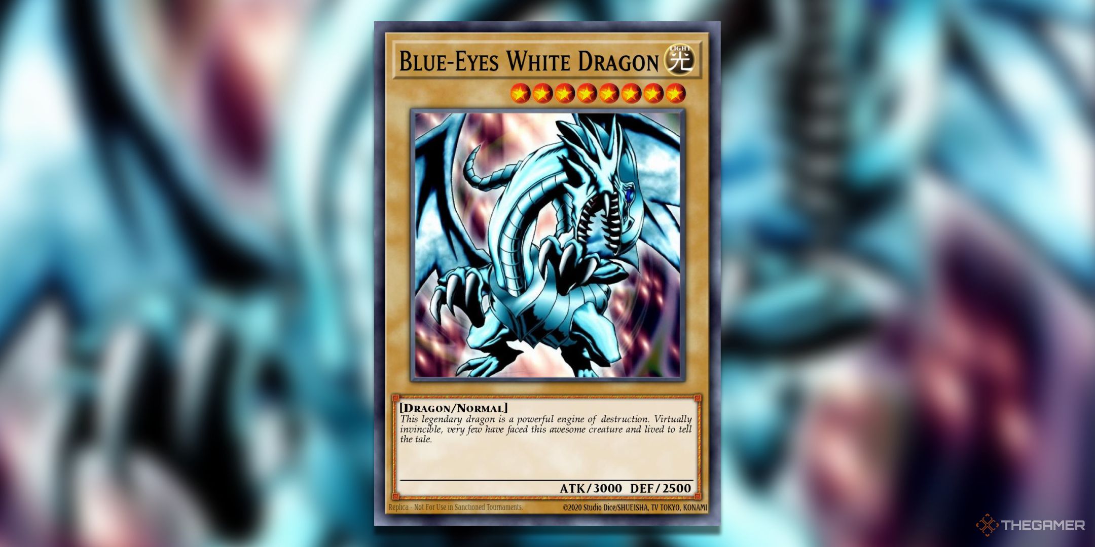 Blue-Eyes White Dragon Yu-Gi-Oh! TCG Card Art.