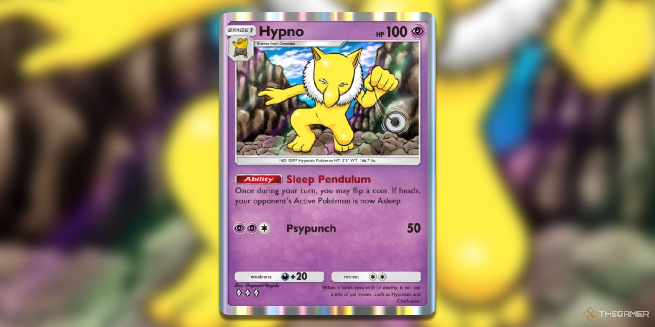 Hypno Pokemon TCG Pocket Card Art.