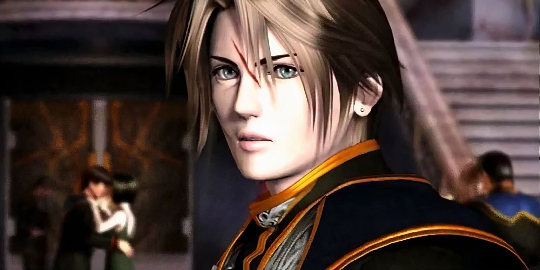 Squall in uniform in Final Fantasy 8