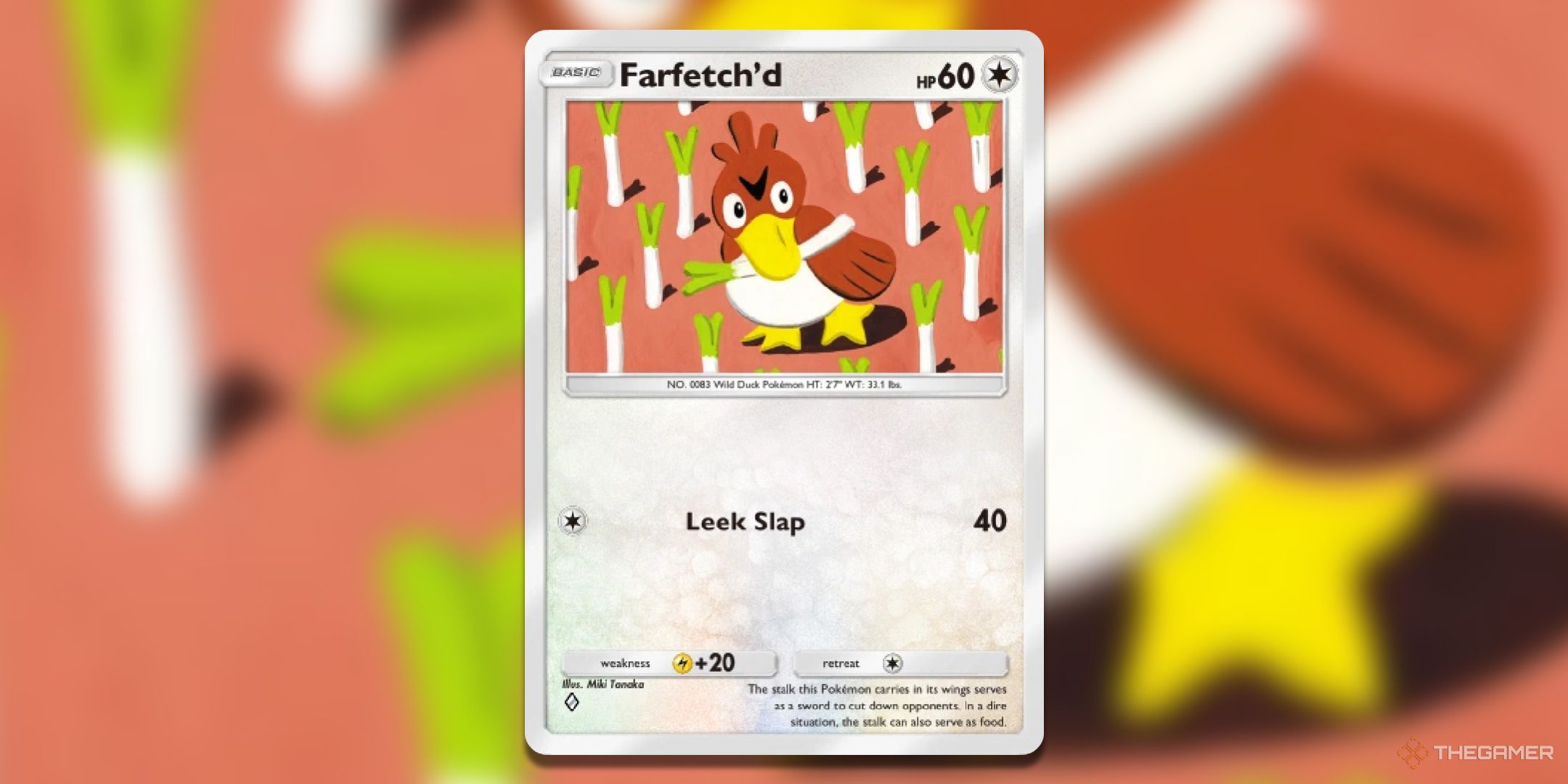 Farfetch'd card art in Pokemon TCG Pocket Card.