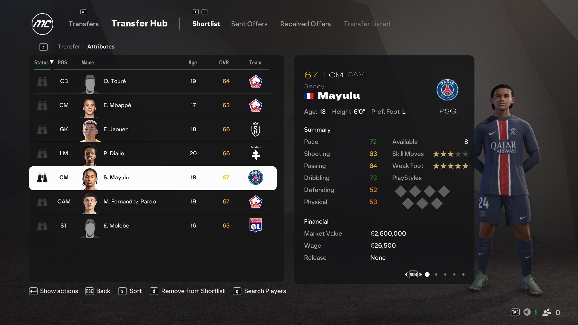 Senny Mayulu in EA Sports FC 25.