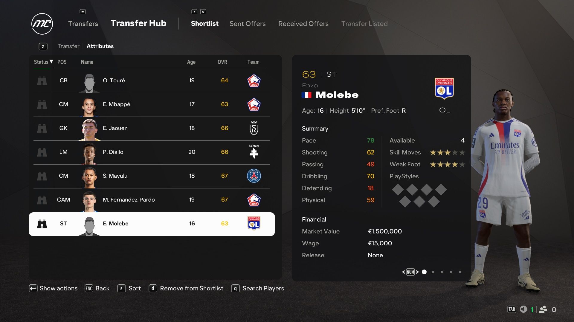 Enzo Molebe in EA Sports FC 25.