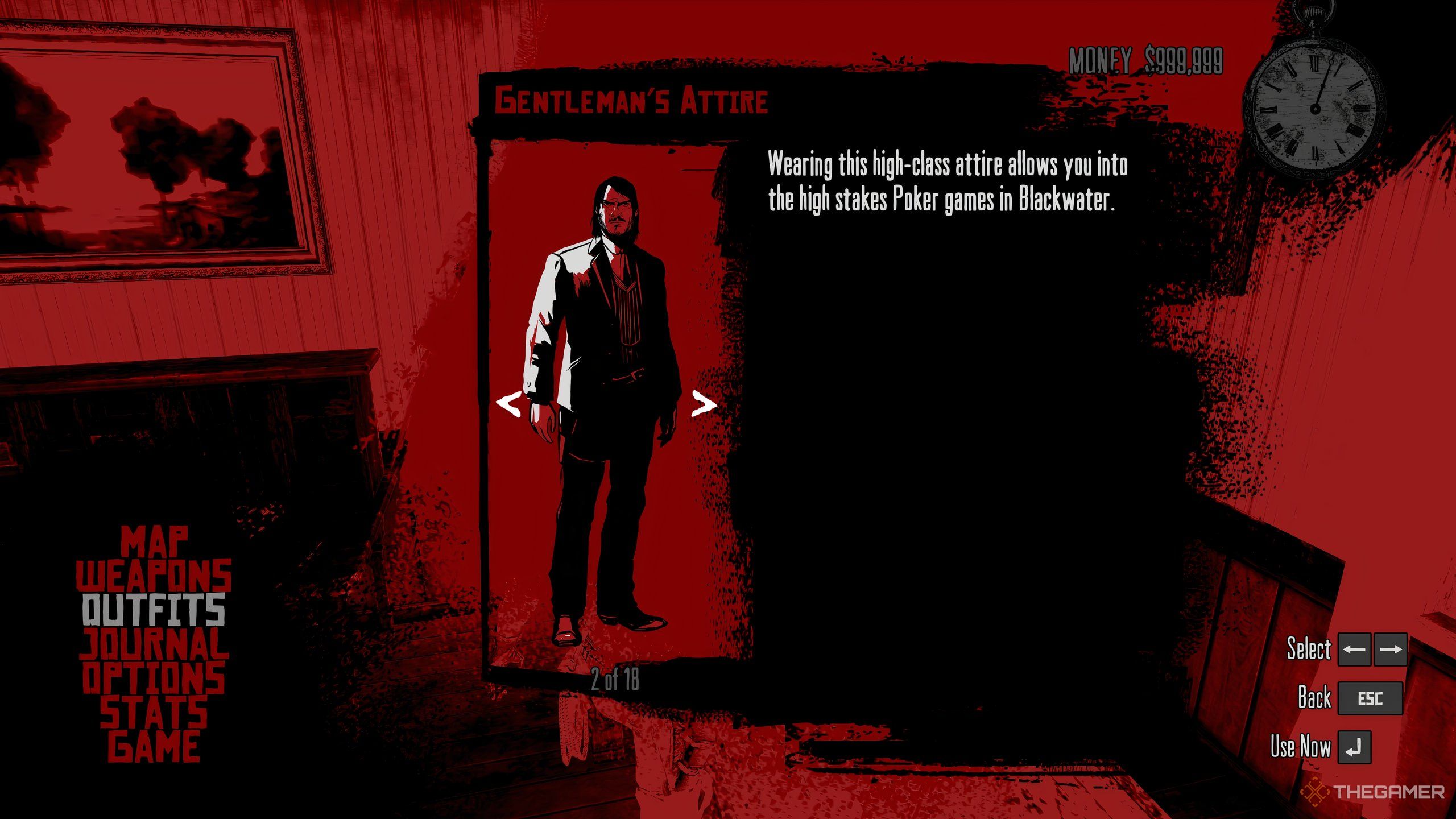 An outfit for John that makes him look like a gentleman in Red Dead Redemption.