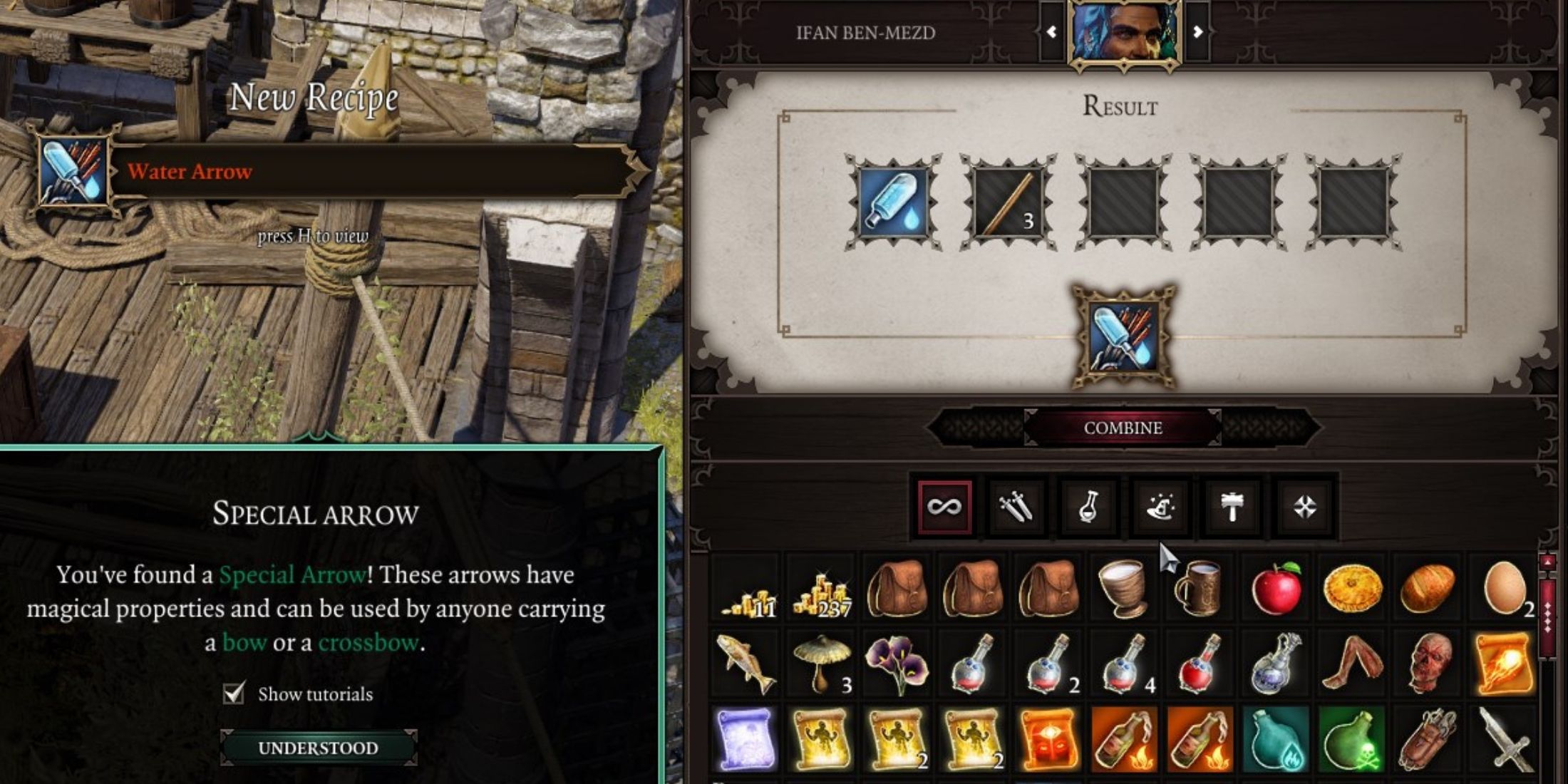 crafting a water arrow in divinity original sin 2