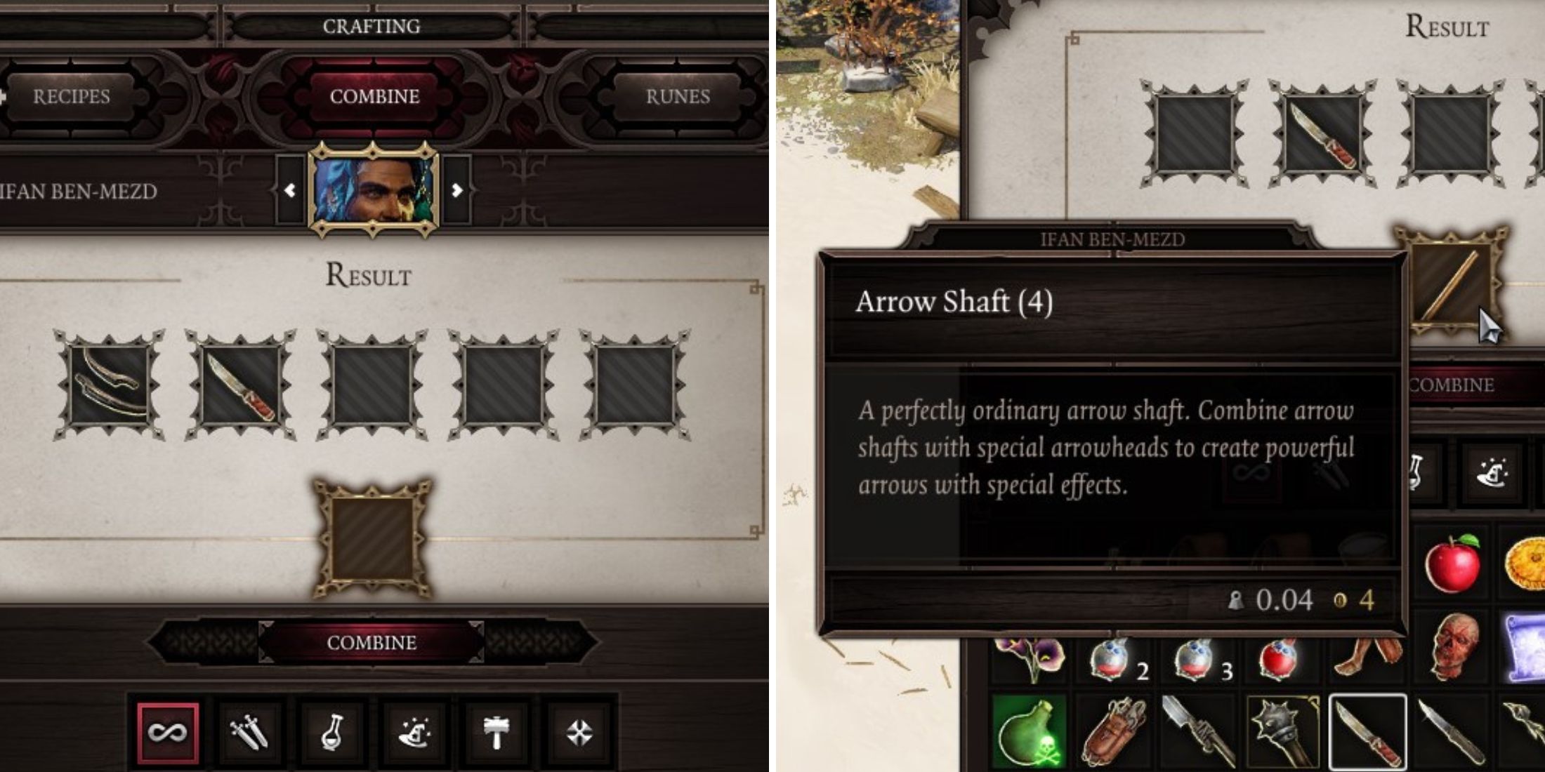 crafting an arrow shaft in divinity original sin 2