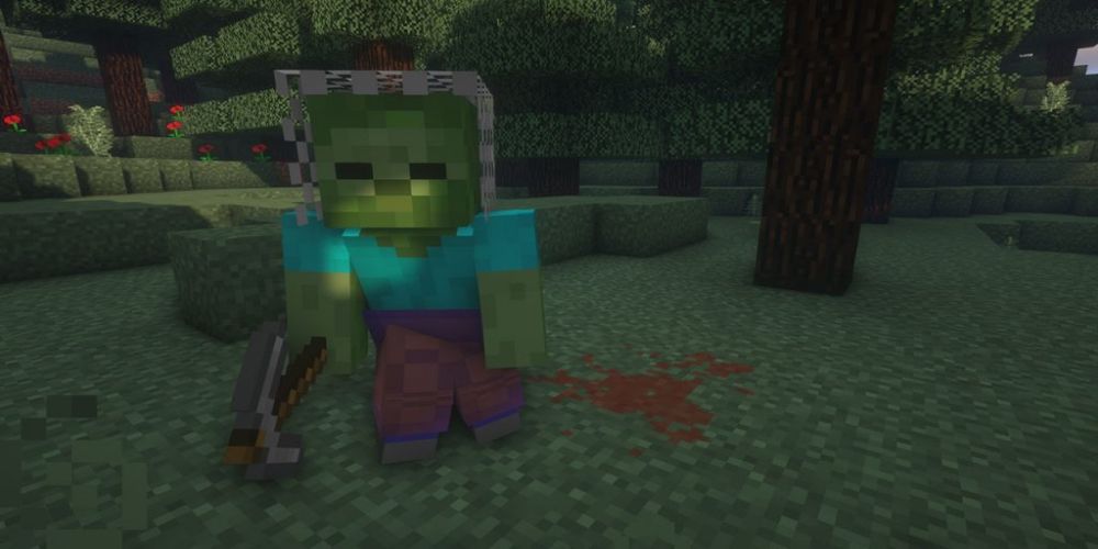 Zombie following the player's blood in Minecraft Mod