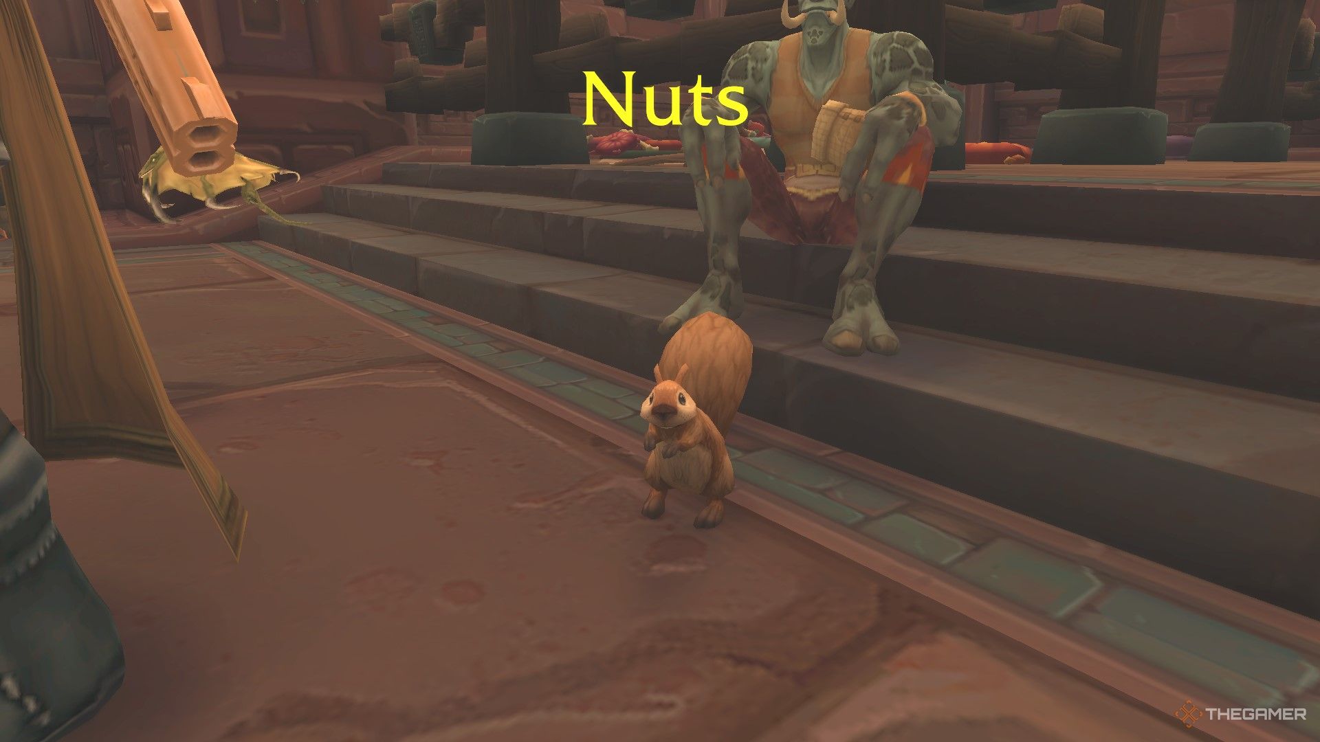 Nuts the squirrel in the Hall of Beasts in the Zandalari capital of Dazar'alor.