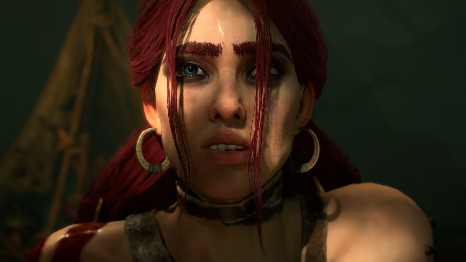 A red-haired Diablo 4 spiritborn looks into the distance, a nervous look on her face, in Diablo 4 Vessel of Hatred, one of the best new games of 2024.