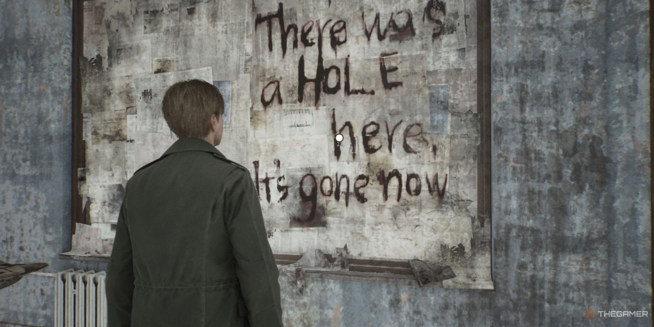 There was a hole here message in Silent Hill 2 remake.