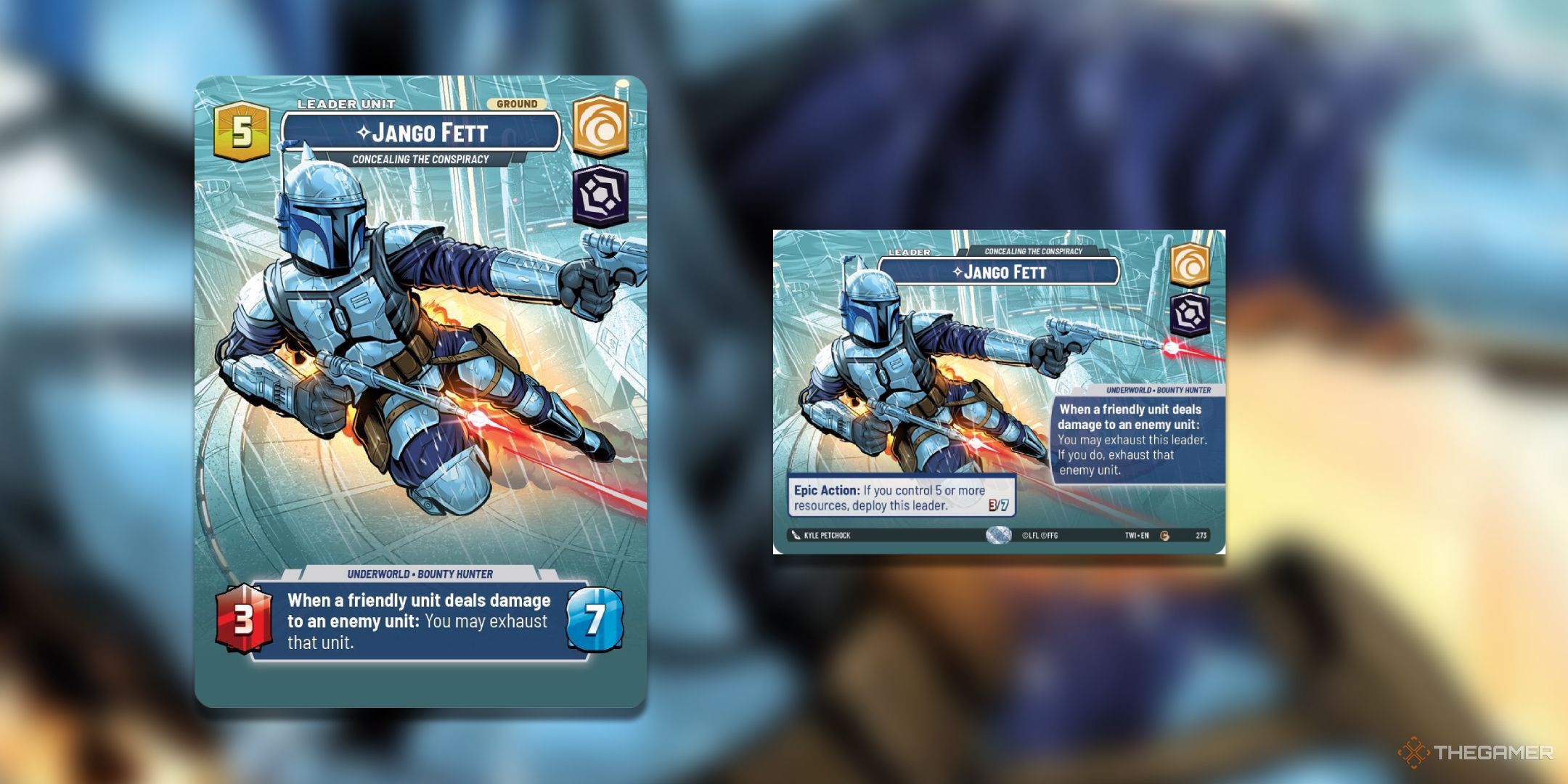 Jango Fett Concealing The Conspiracy Star Wars Unlimited card art.