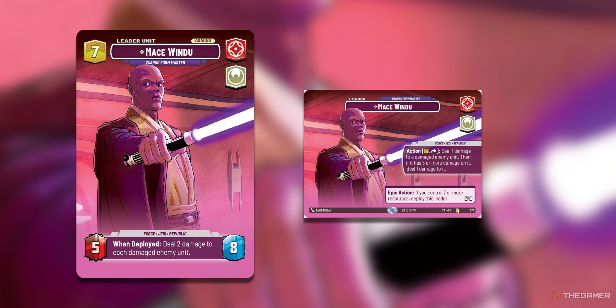 Mace Windu Vaapad Form Master Star Wars Unlimited card art.