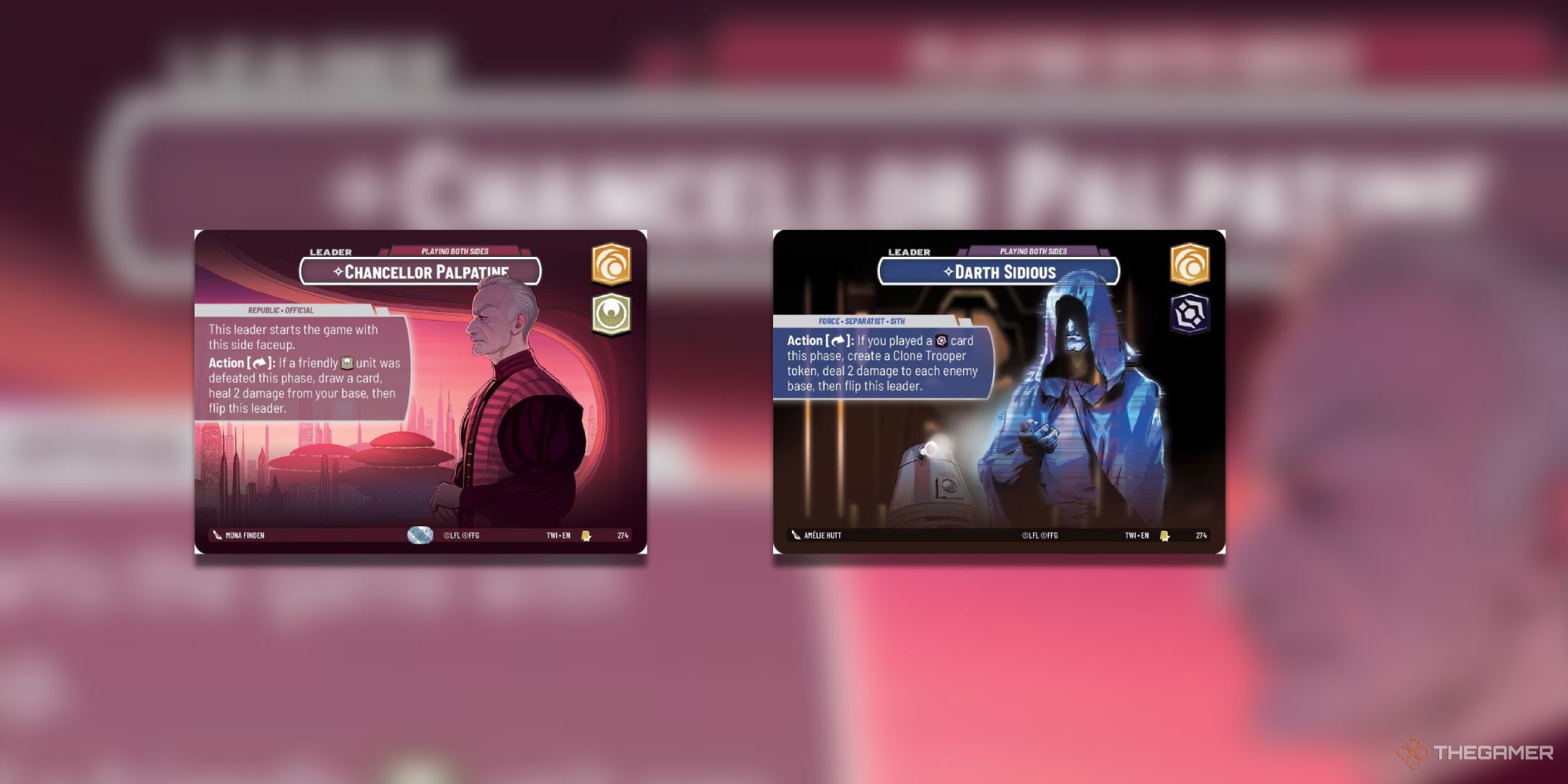 Chancellor Palpatine Playing Both Sides Star Wars Unlimited card art.