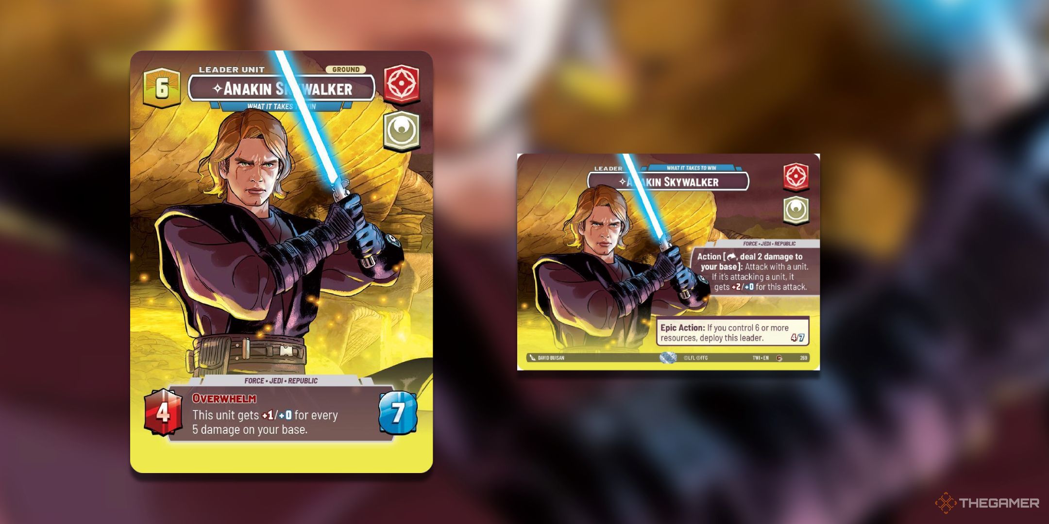 Anakin Skywalker What It Takes To Win Star Wars Unlimited card art.