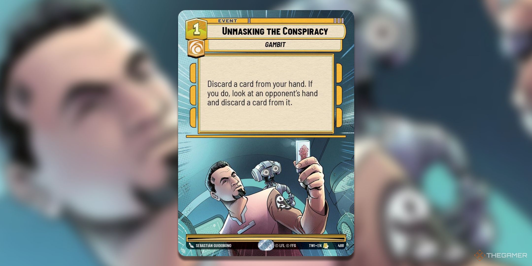 Unmasking the Conspiracy Star Wars Unlimited card art.