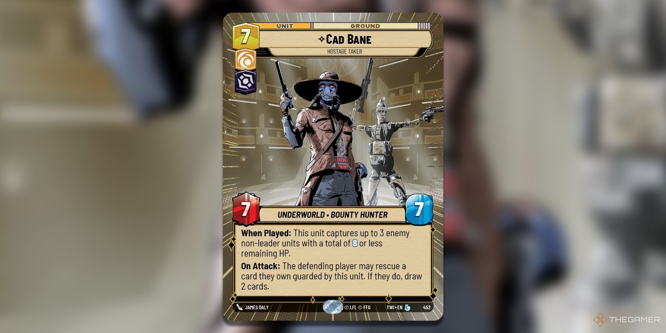 Cad Bane Hostage Taker Star Wars Unlimited card art.