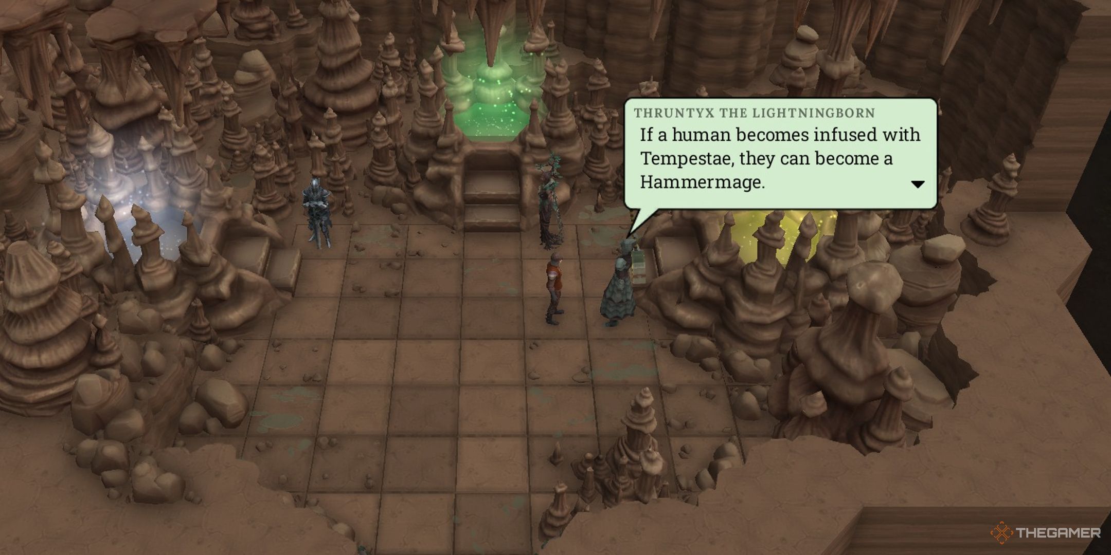 A player choosing the Hammermage faction.