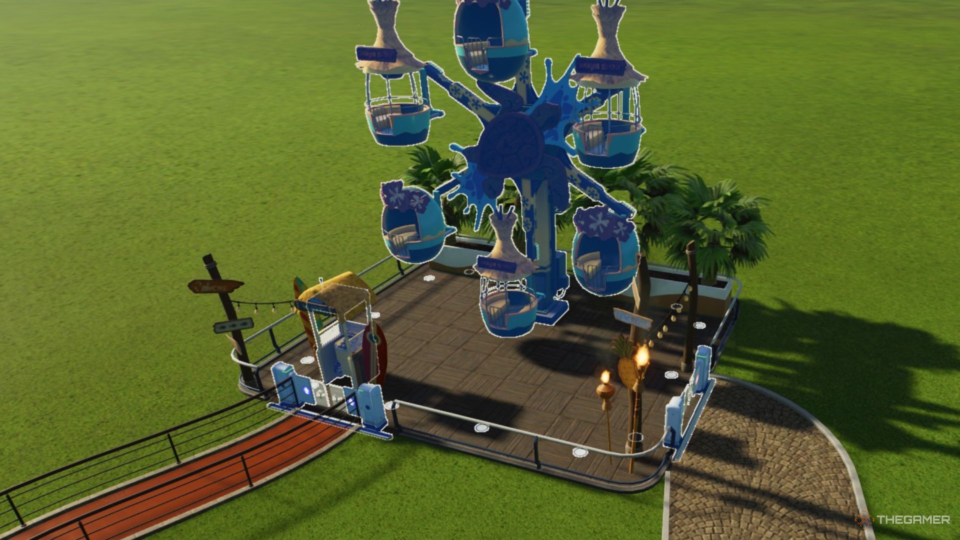 The Tiny Eye ride is shown in Planet Coaster 2.