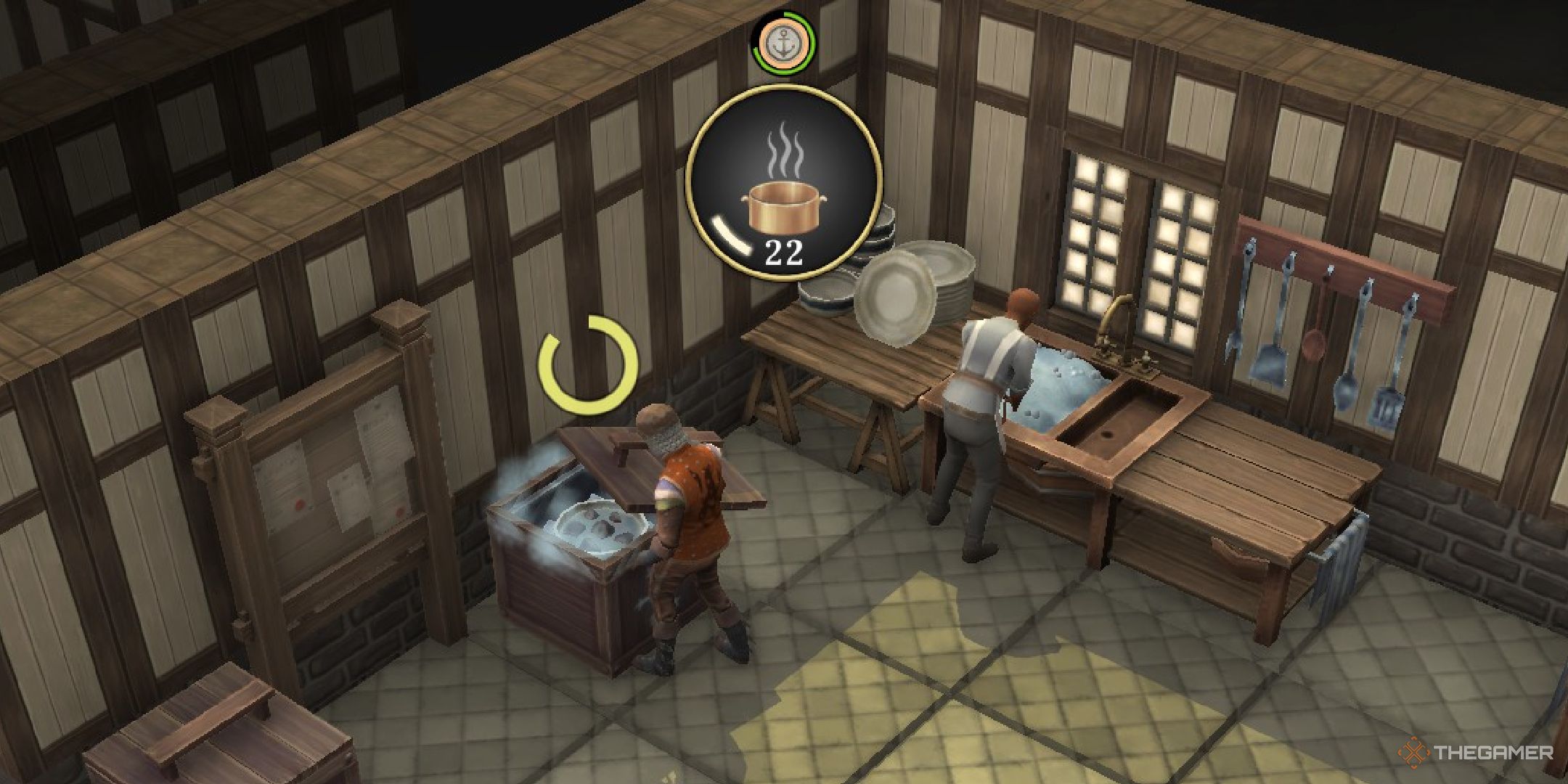 A player cooking with an ice box in Brighter Shores.