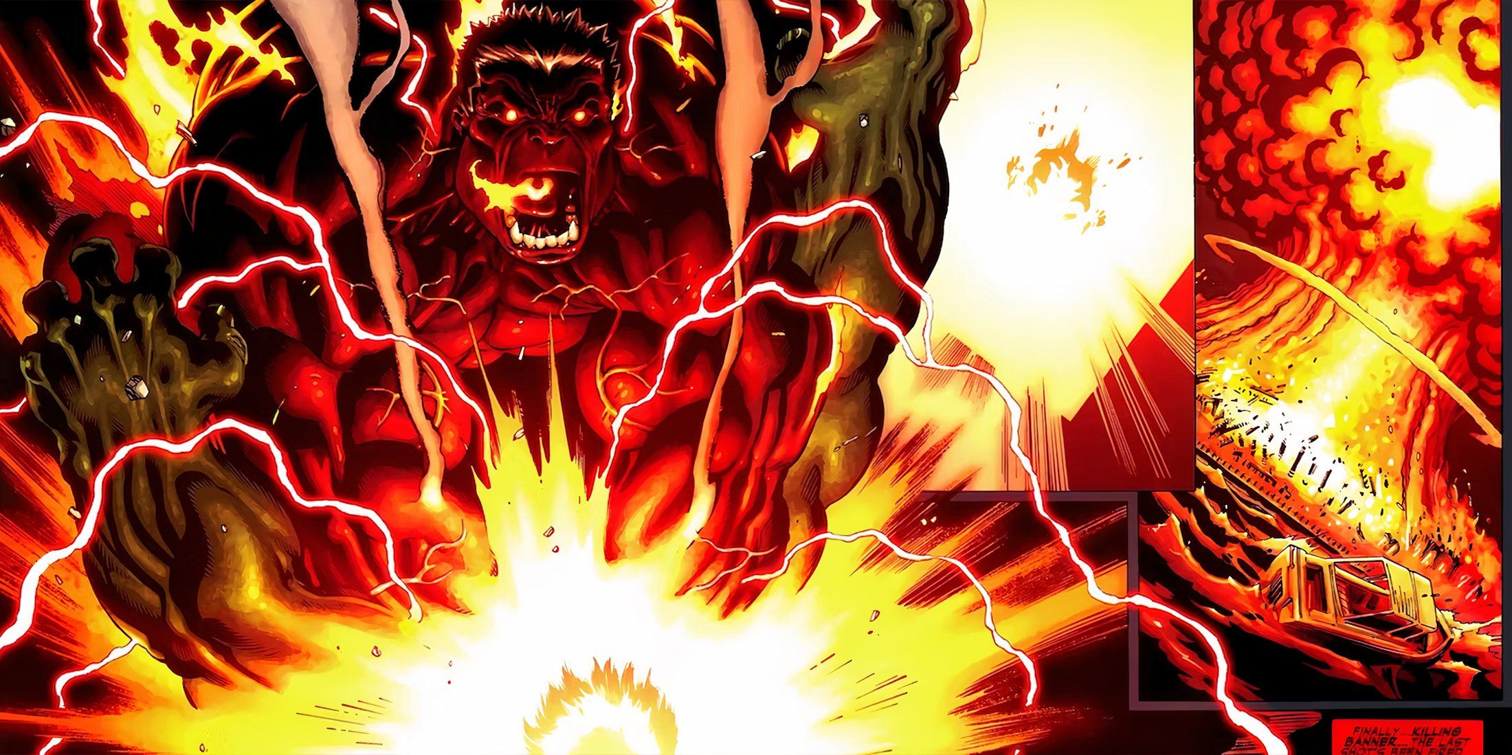 Red Hulk Exploding In Marvel Comics