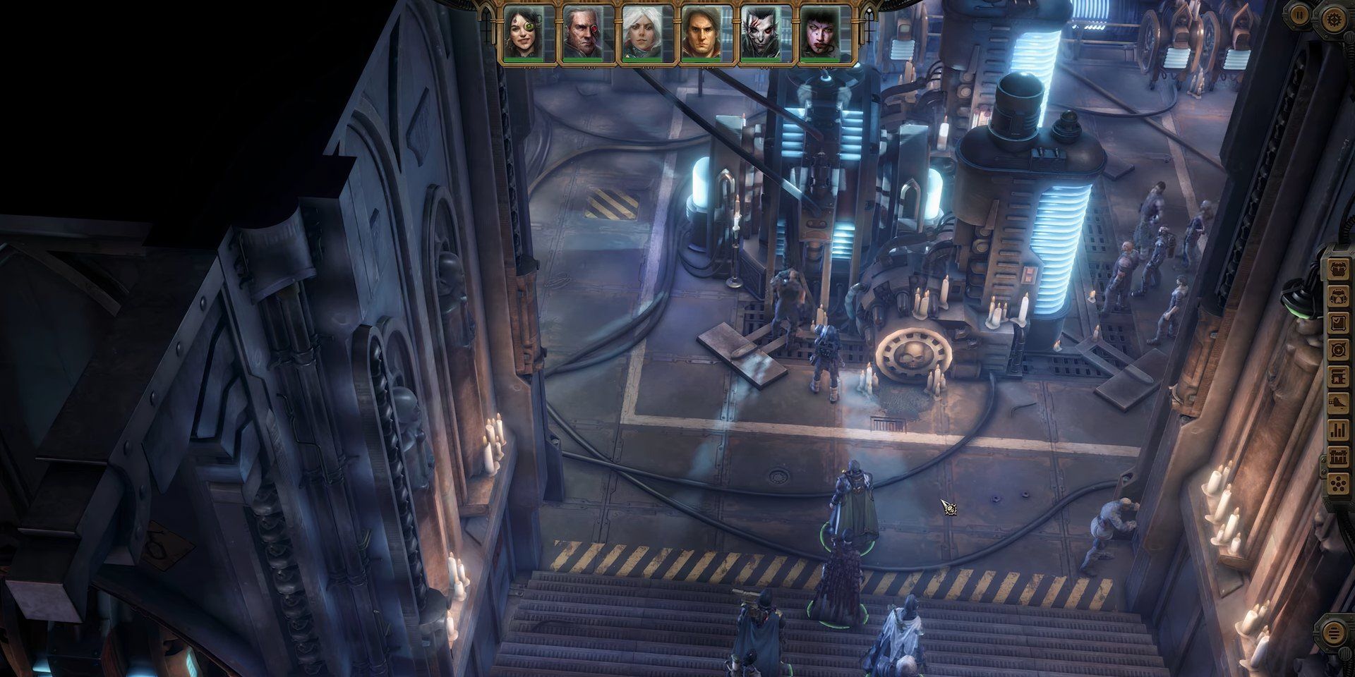 The Voidship Plasma Chambers in Warhammer 40,000: Rogue Trader's Void Shadow's DLC with Plasma Coils and engineers.