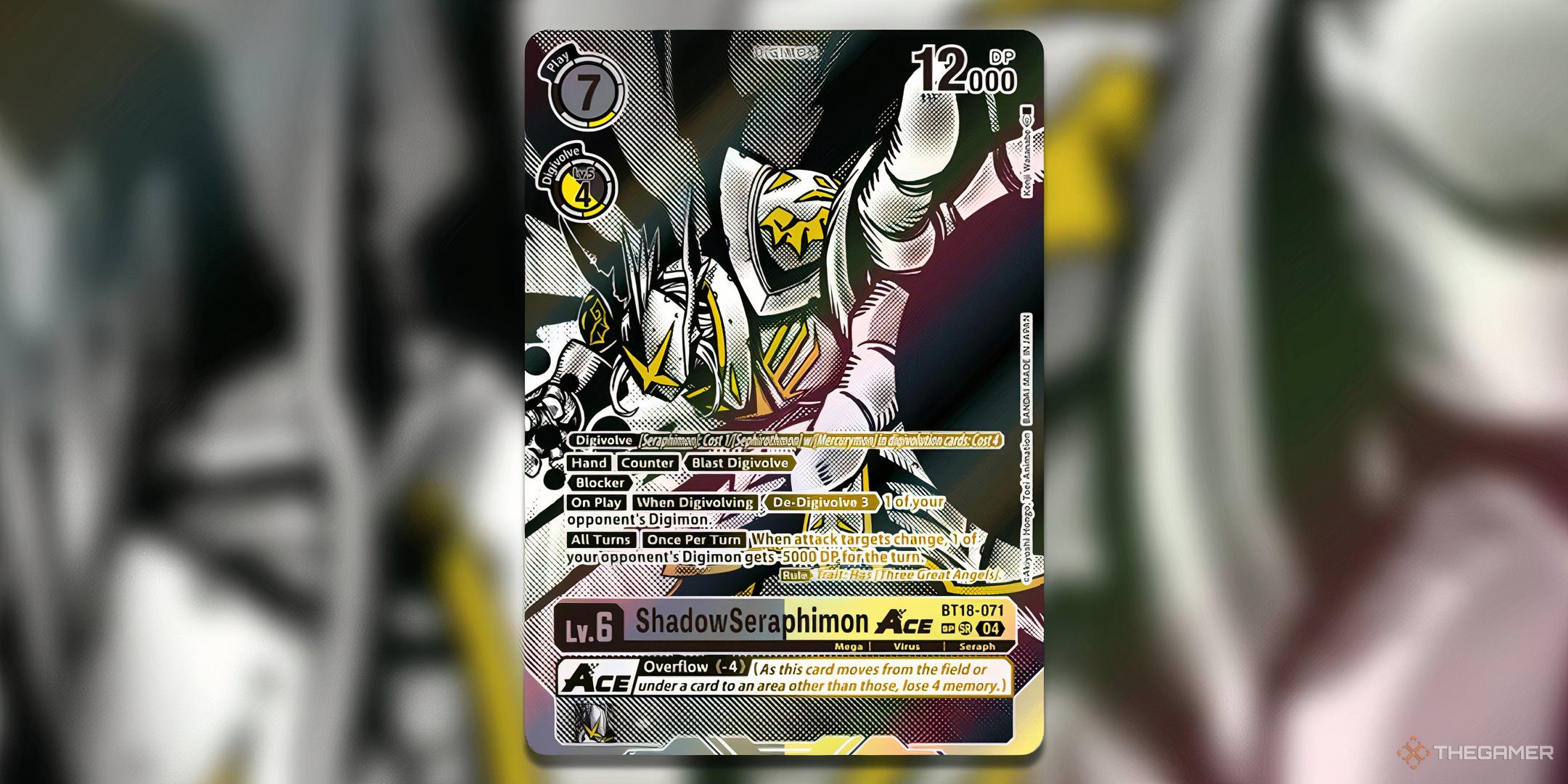 ShadowSeraphimon ACE textured alternate art from BT18 Release Special Booster 2.0