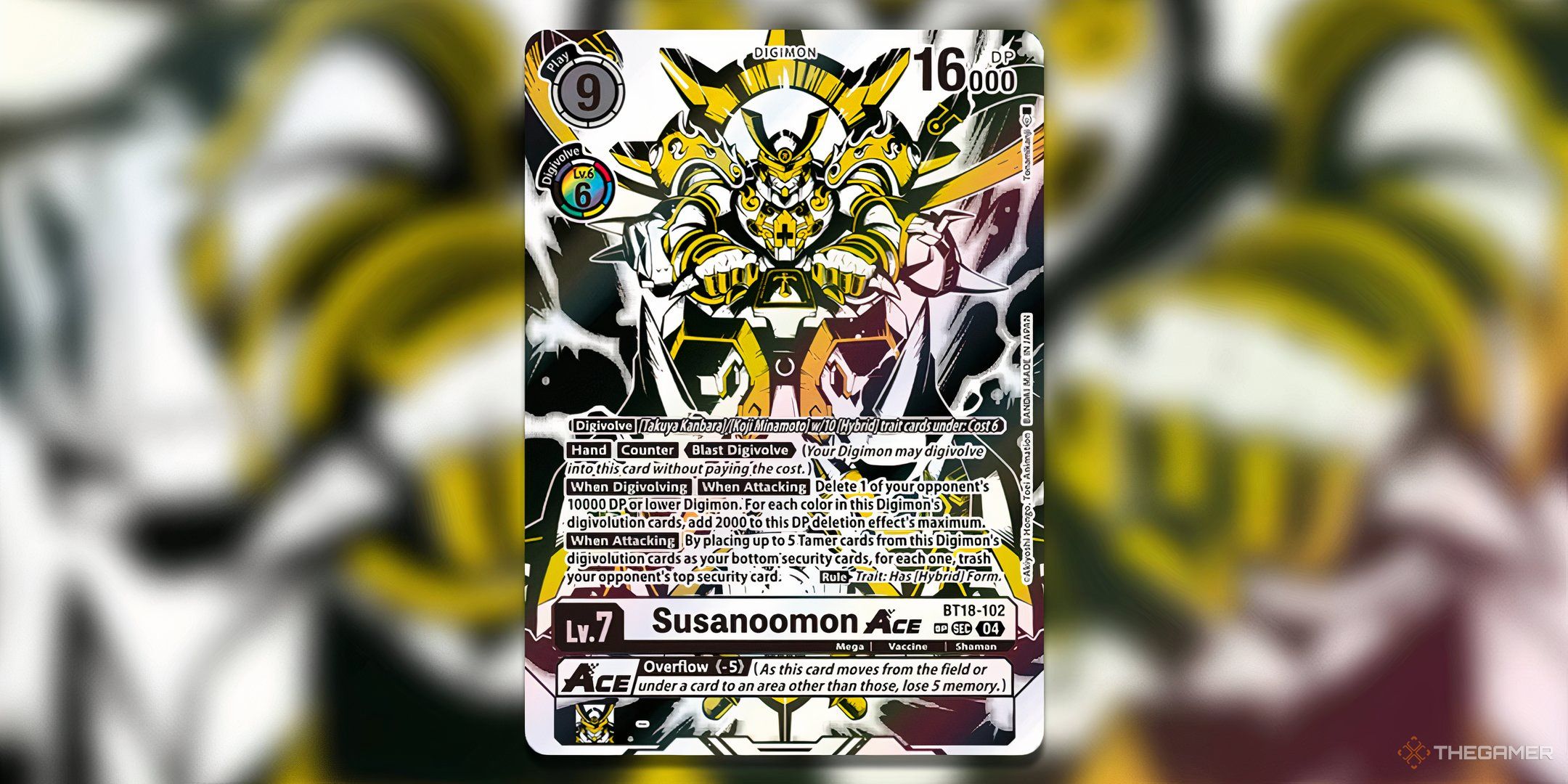 Susanoomon ACE textured alternate art from BT18 Release Special Booster 2.0