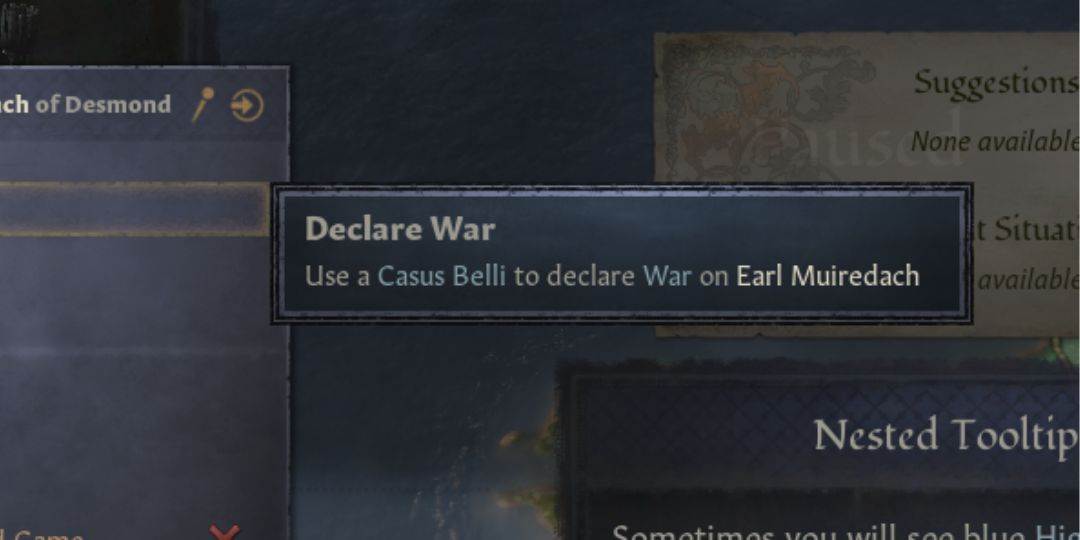 The Declare War Button from Crusader Kings 3.