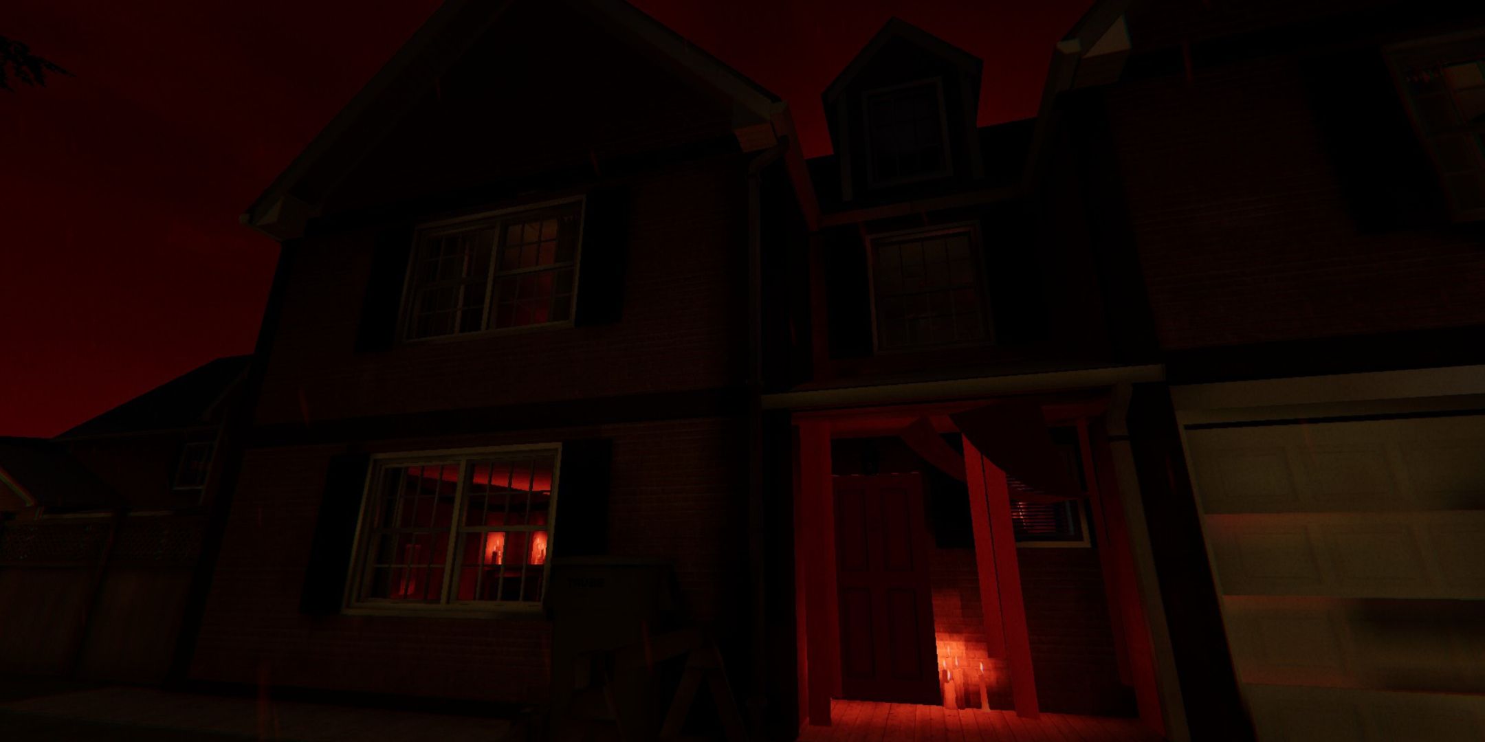 Phasmophobia Edgefield Street House as seen during the Blood Moon event.