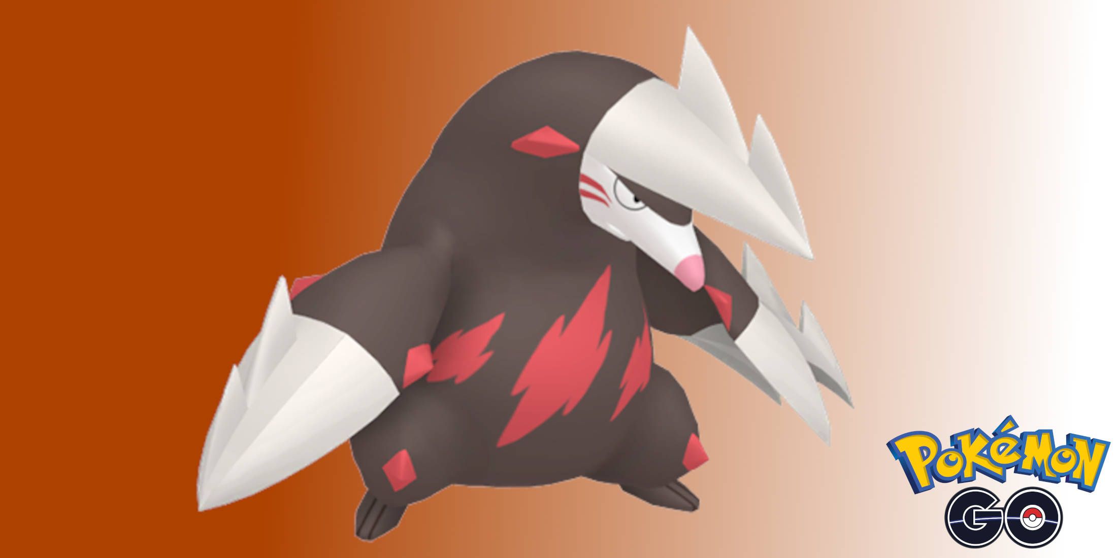 Pokemon GO Drilbur Max Battle: An Excadrill holding is shovel claws to the side against a brown and white gradient background.