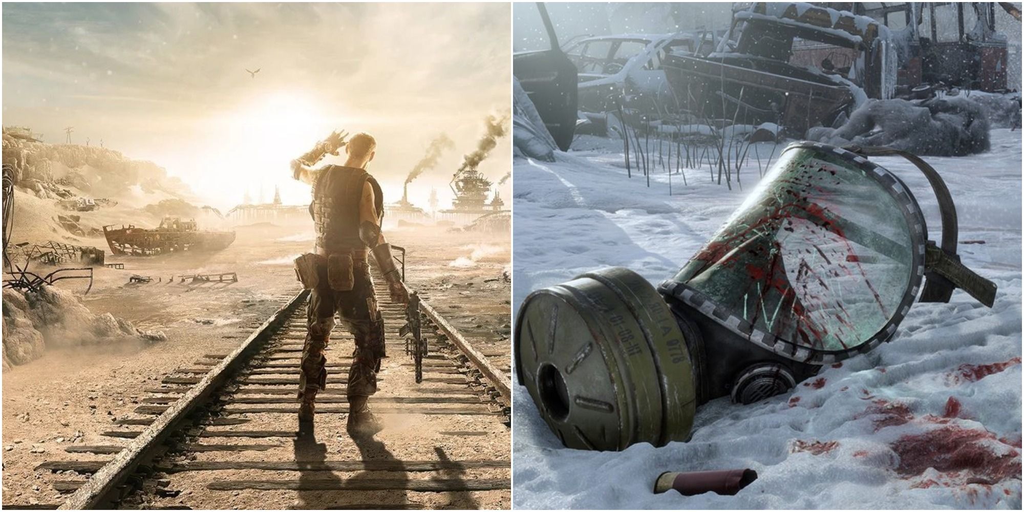 metro_exodus_split_image_train_tracks_and_gas_mask