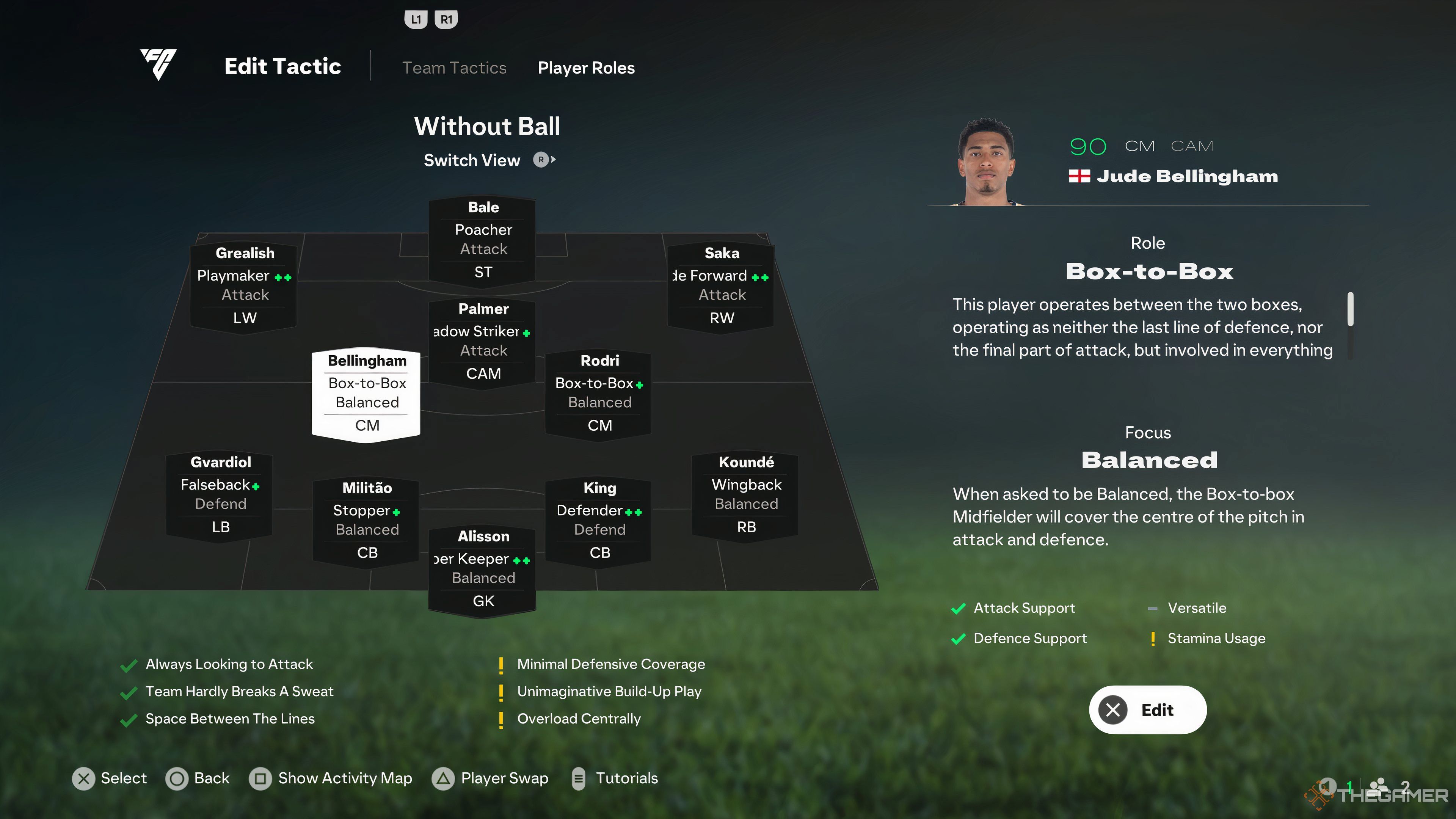 A screenshot of the team tactics in EA Sports FC 25. 