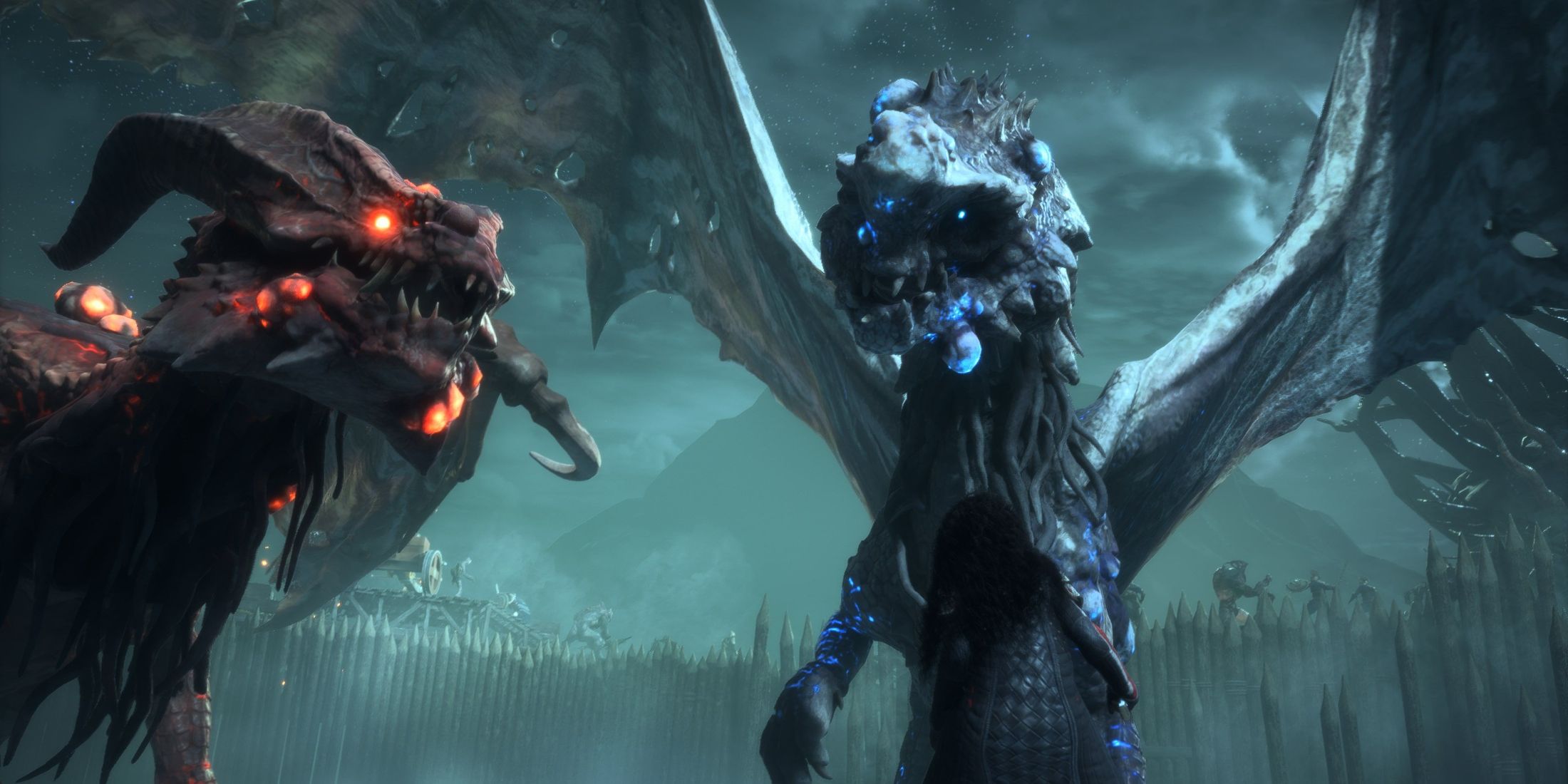 An image of two high dragons from Dragon Age_ The Veilguard