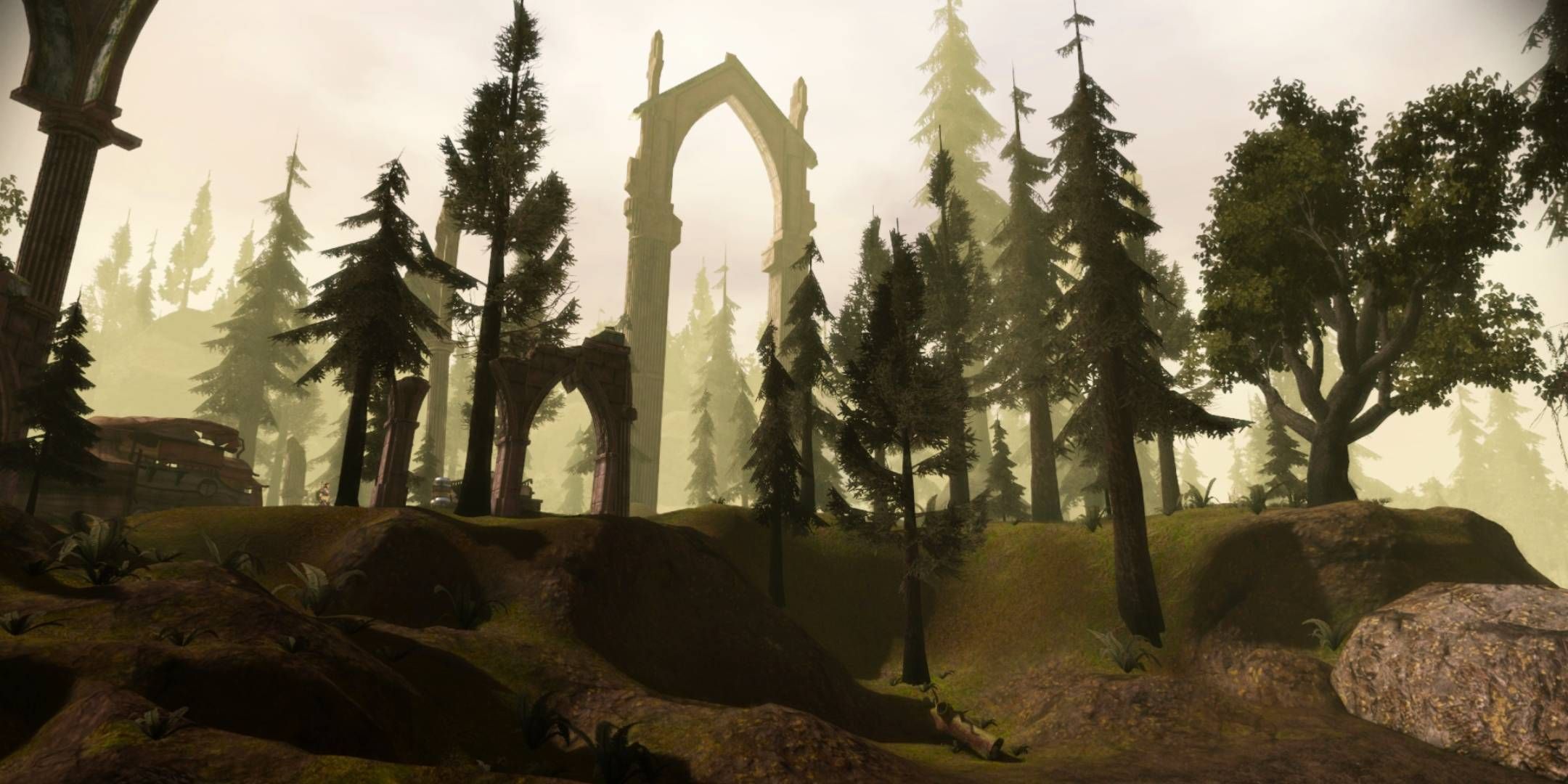 Ancient ruins in the Brecilian Forest in Dragon Age: Origins.