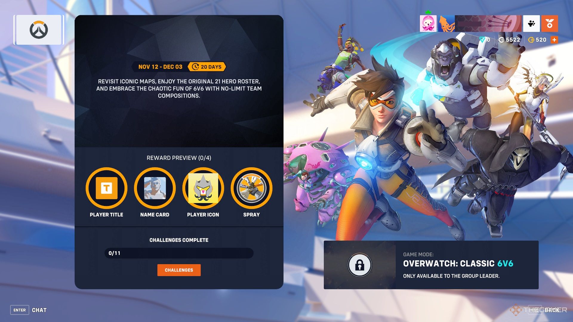 A screenshot of Overwatch 2 Classic Mode's hub page.