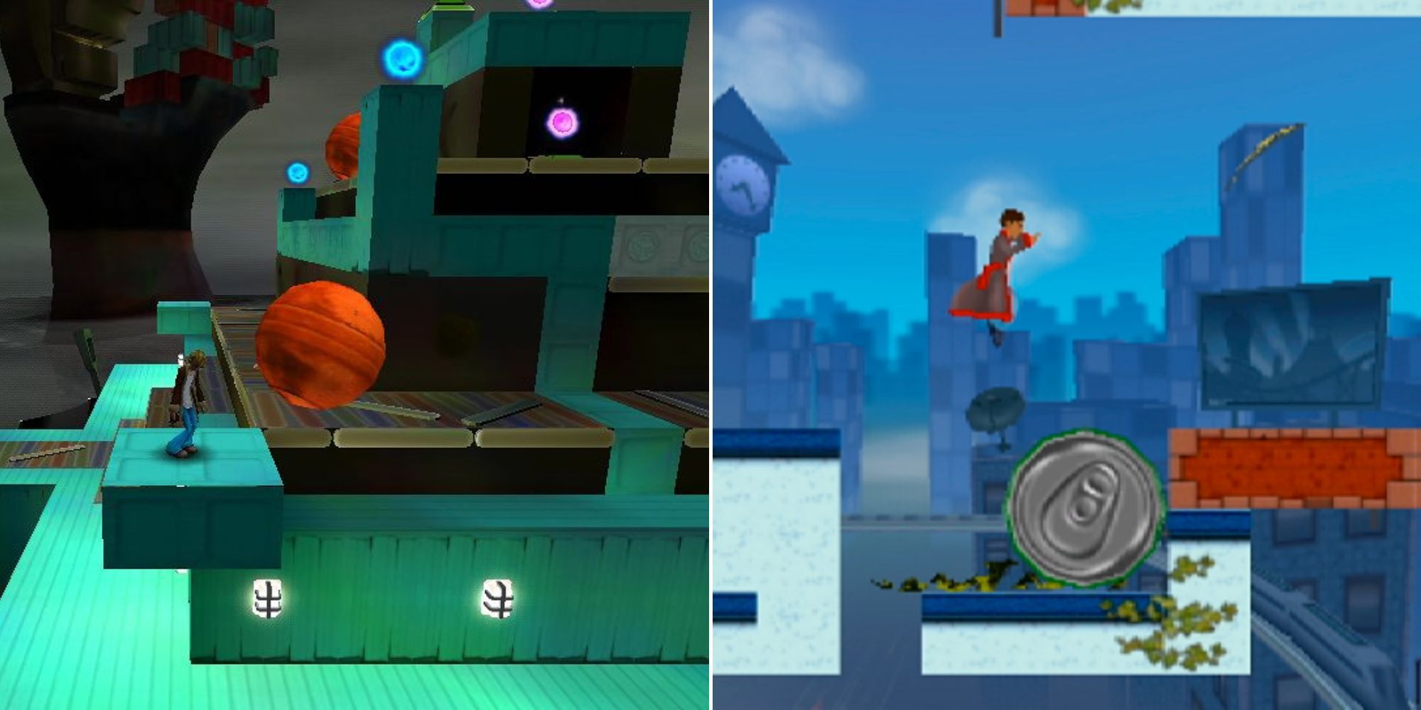 A split screenshot of 3D and 2D perspectives in Crush.