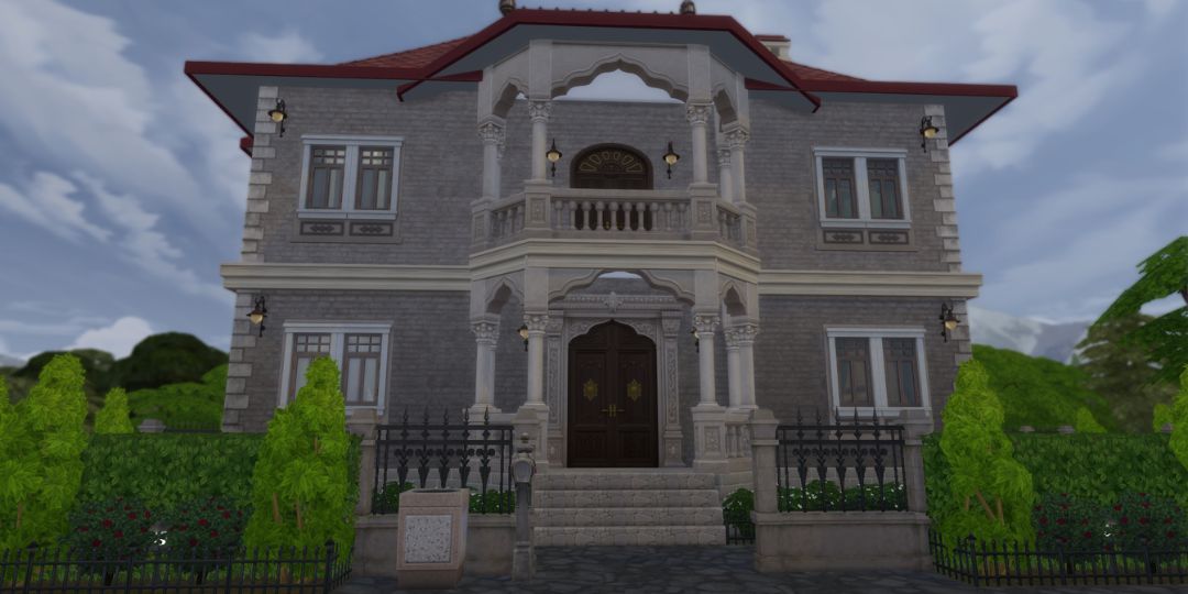 The Specter from Ravenwood. It is a stone house with a sharp iron fence.