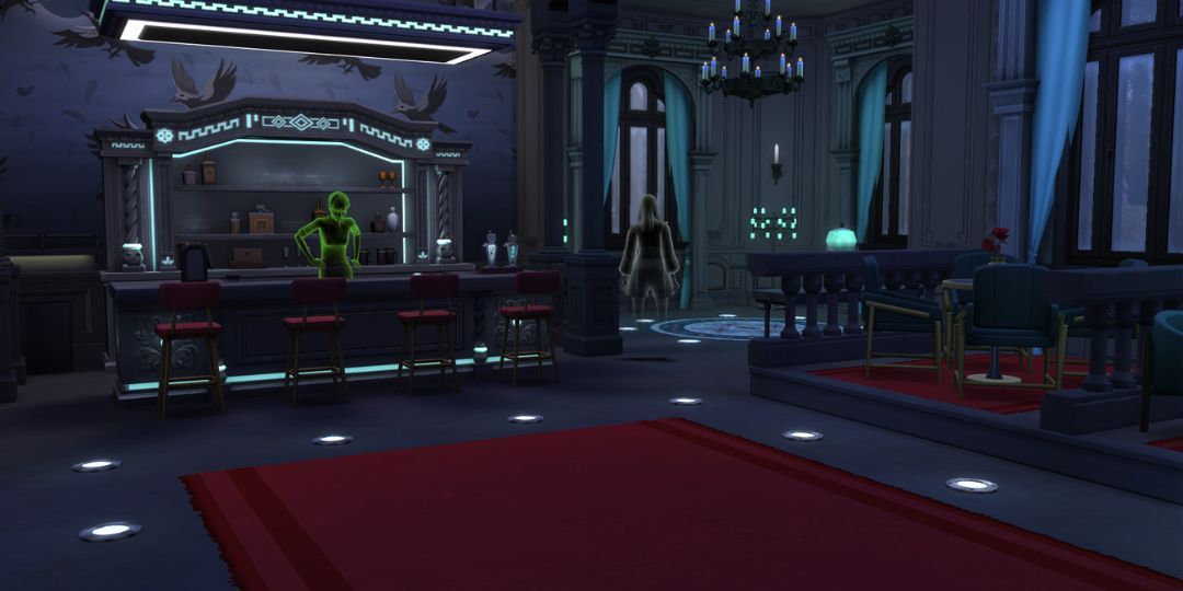 Club Eternity from Ravenwood. It is a night club for ghosts filled with blue candles and red carpets.