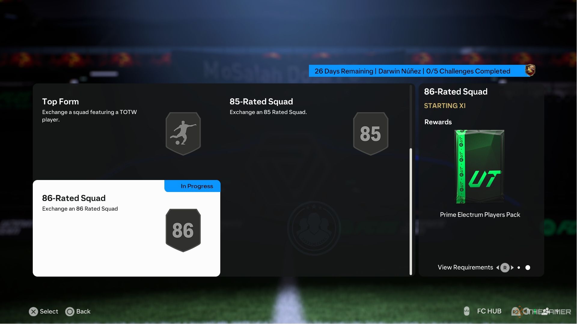 An image of 86-Rated Squad reward in Darwin Nunez Centurions SBC from EA Sports FC 25.