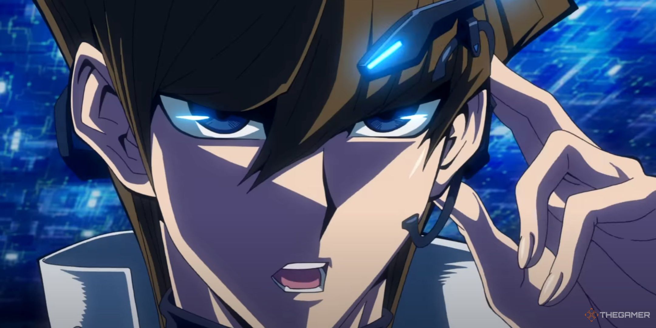 Seto Kaiba wearing a headset in Yu-Gi-Oh! Dark Side Of Dimensions.