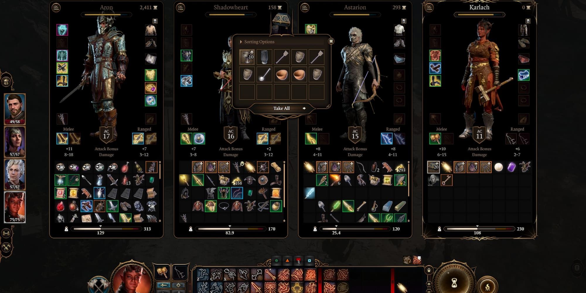 The Chest of the Mundane's inventory screen in Baldur's Gate 3