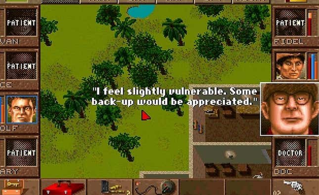 A Jagged Alliance screenshot with an apposite quote about wanting back-up.