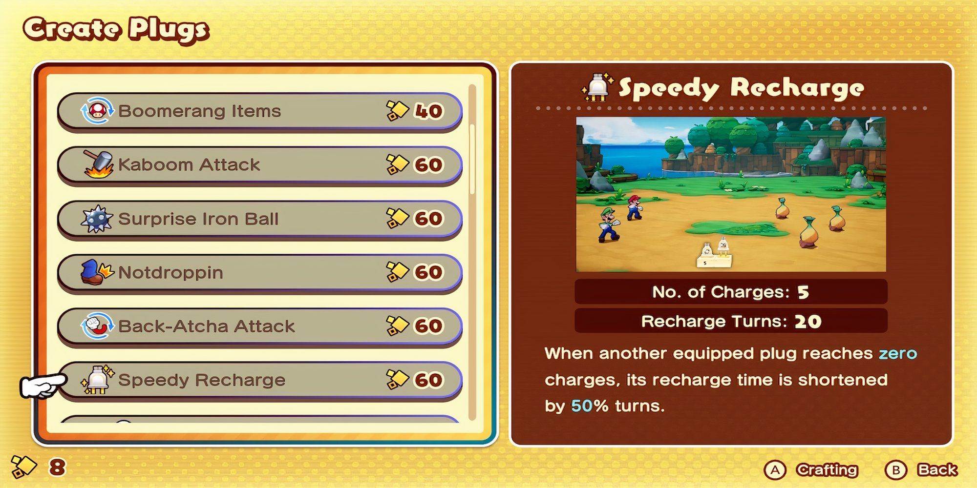 Speedy Recharge plug in Mario & Luigi Brothership