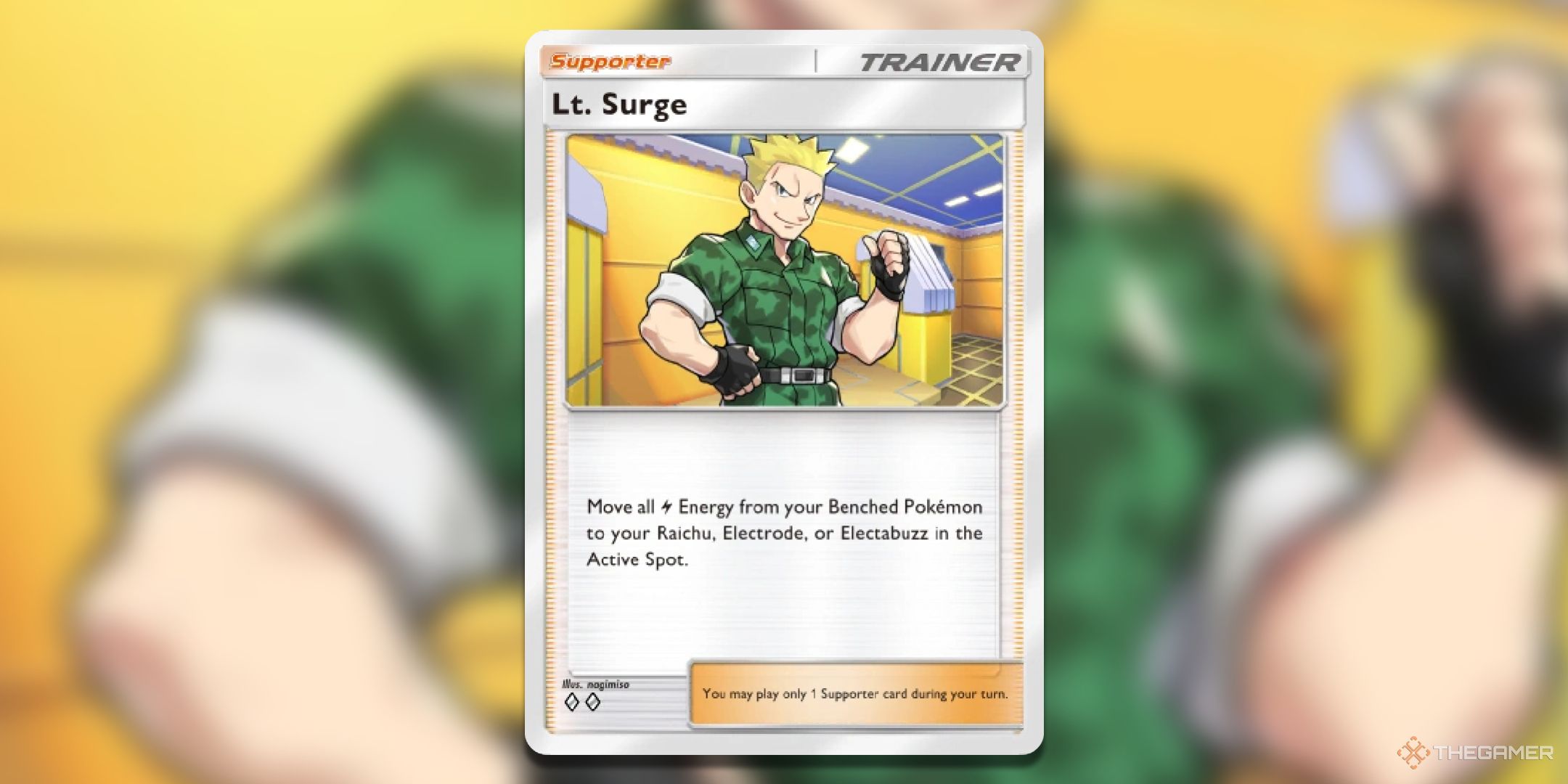 Lt. Surge Pokemon TCG Pocket Card Art.