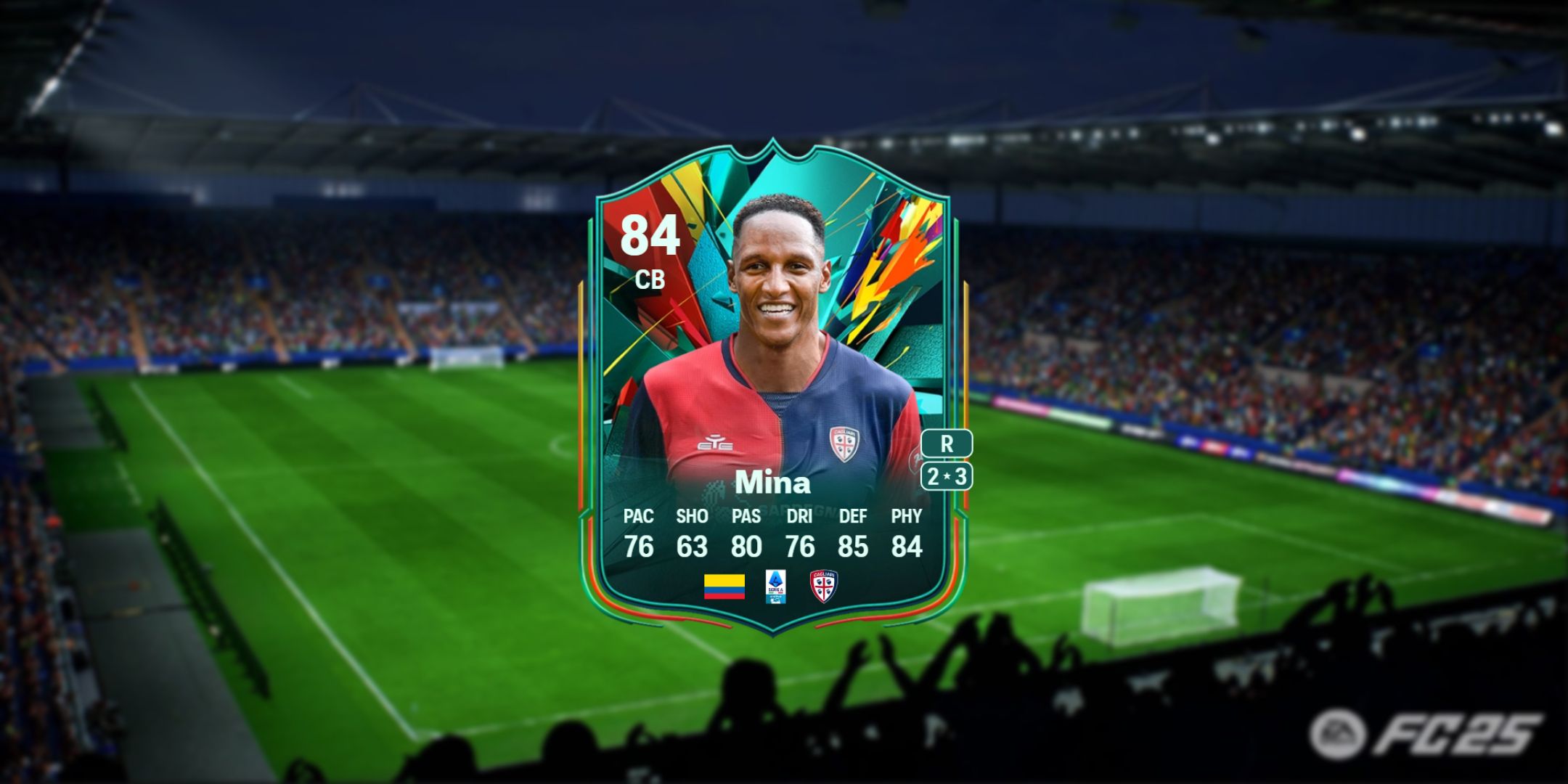 Yerry Mina's card in EA Sports FC 25.