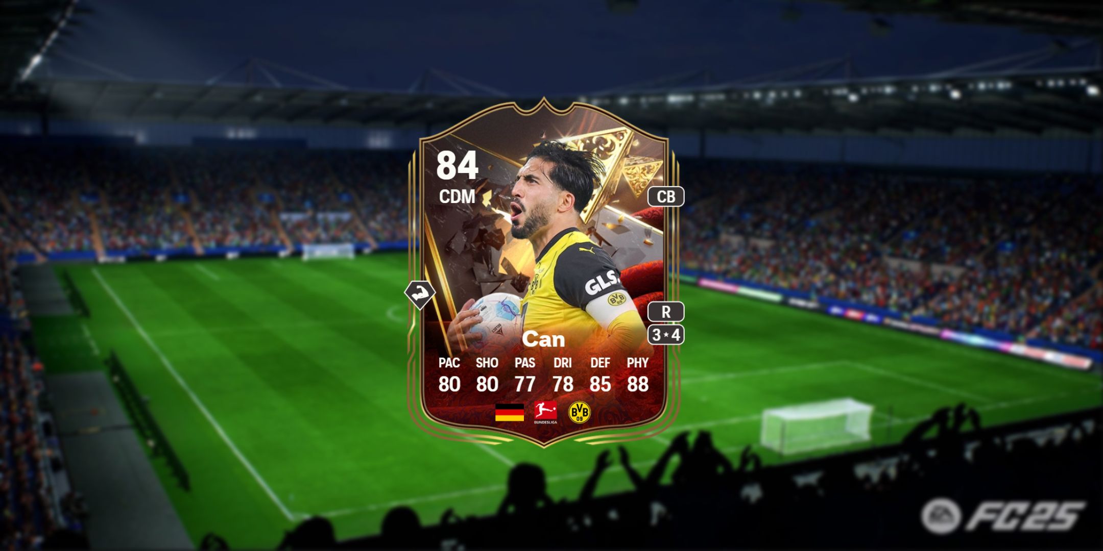 Emre Can's card in EA Sports FC 25.