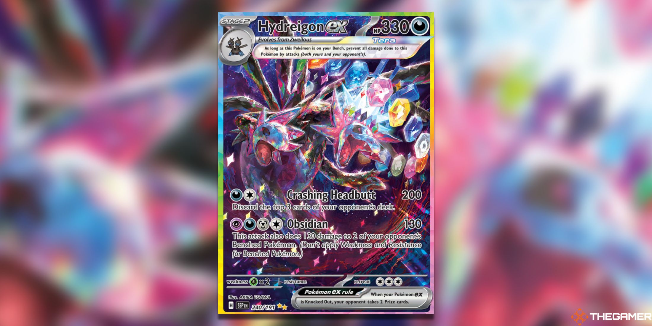 The Surging Sparks Hydreigon ex SIR in the Pokemon TCG.