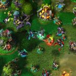 Night Elfs fighting in the real-time strategy game warcraft 3: reforged