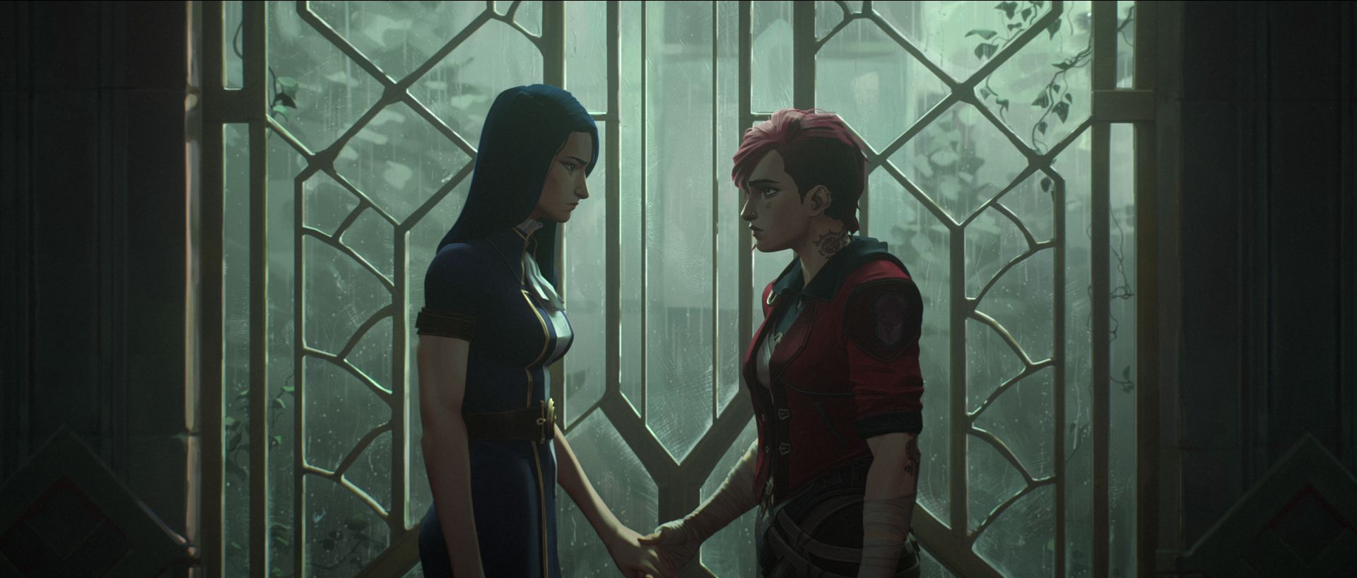 Caitlyn and Vi flashback in Arcane Season 2. 