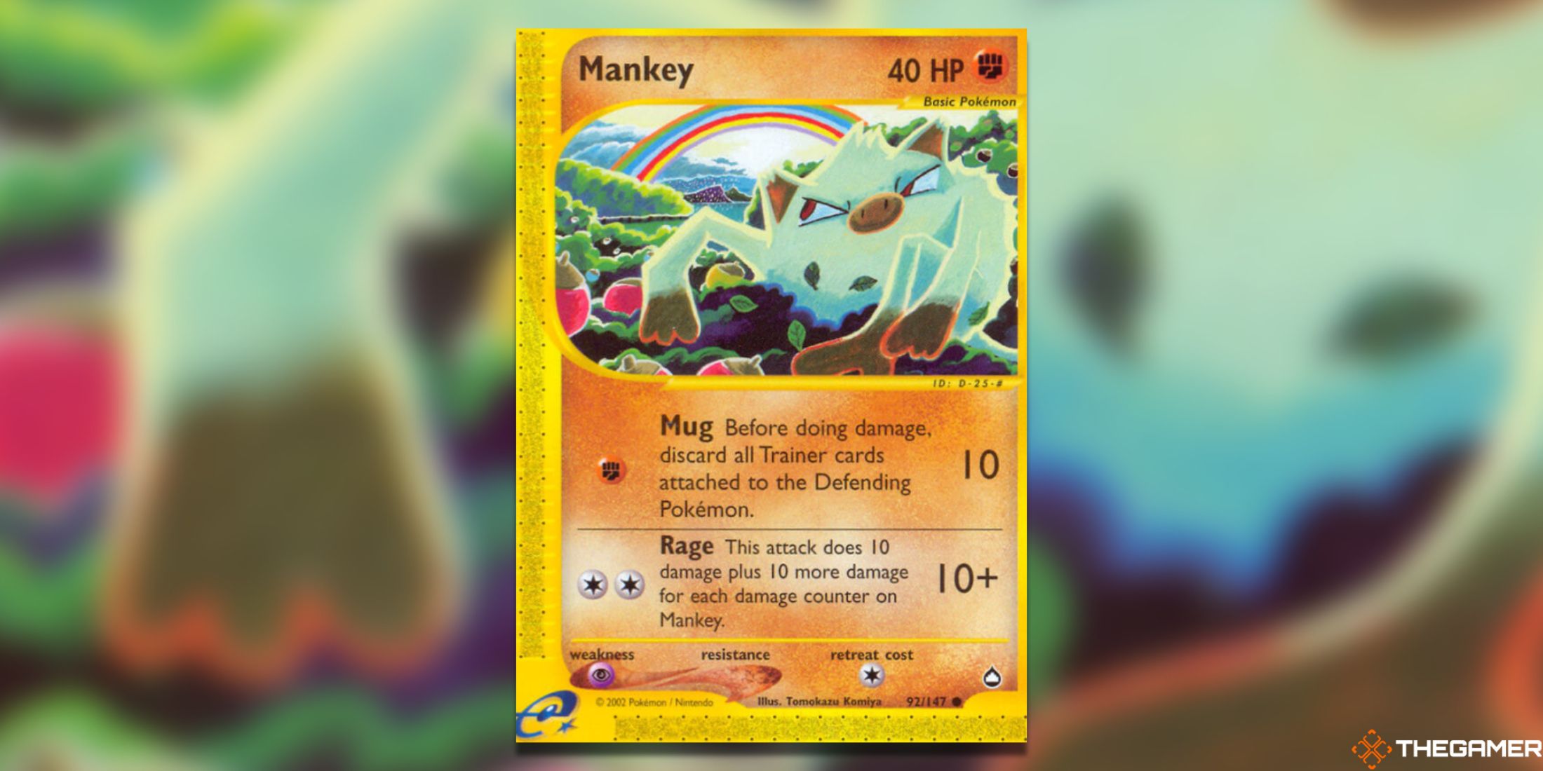 The Mankey from Aquapolis in the Pokemon TCG.